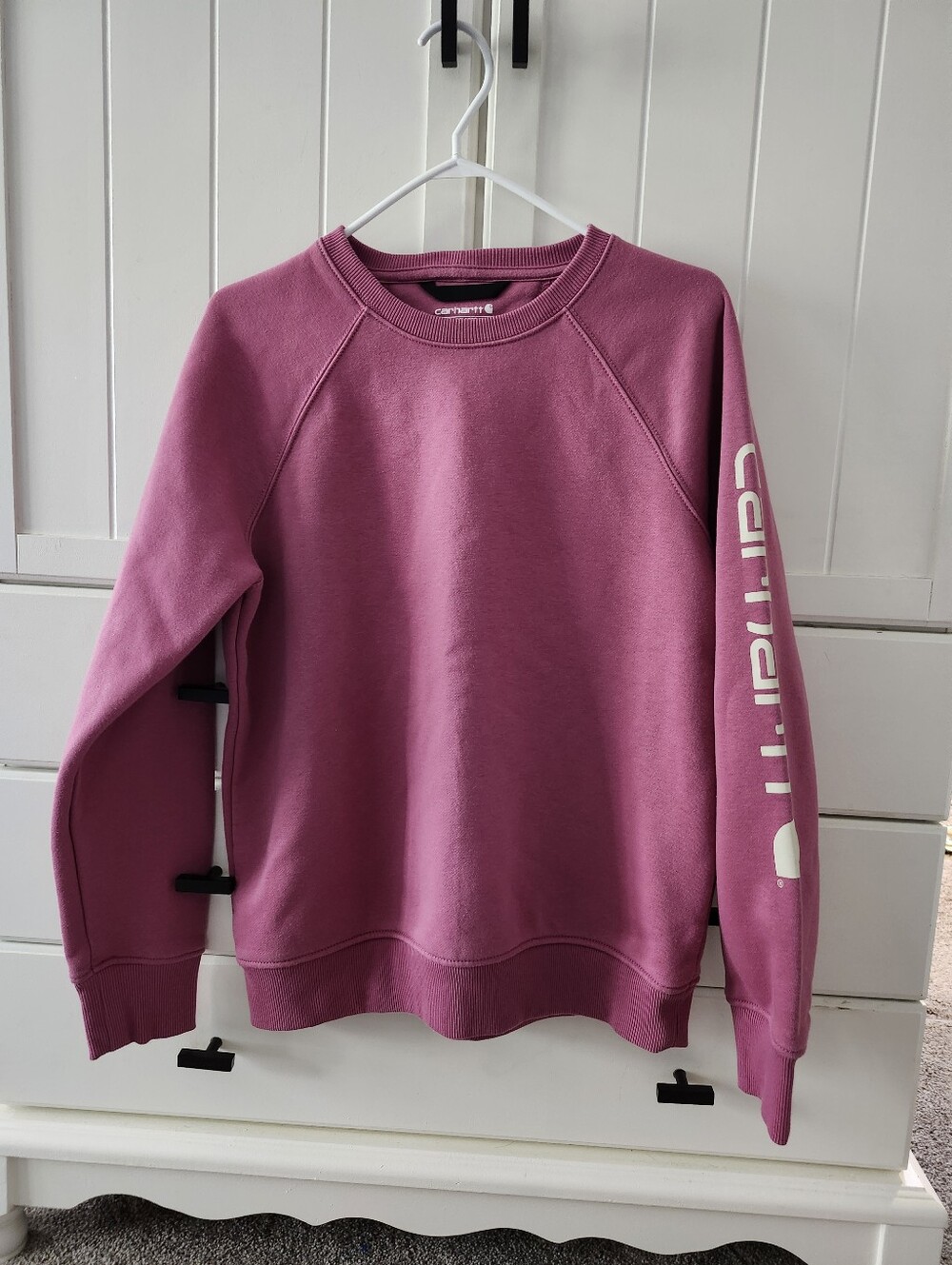 Carhartt Women's Crewneck Sweatshirt in Mauve Pink Sz M Relaxed